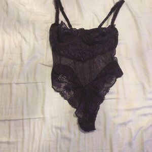 Vintage Dark Purple VictoriasSecret Teddy Lingerie